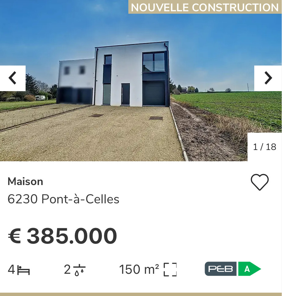 Maison vendue à Pont-à-Celles
